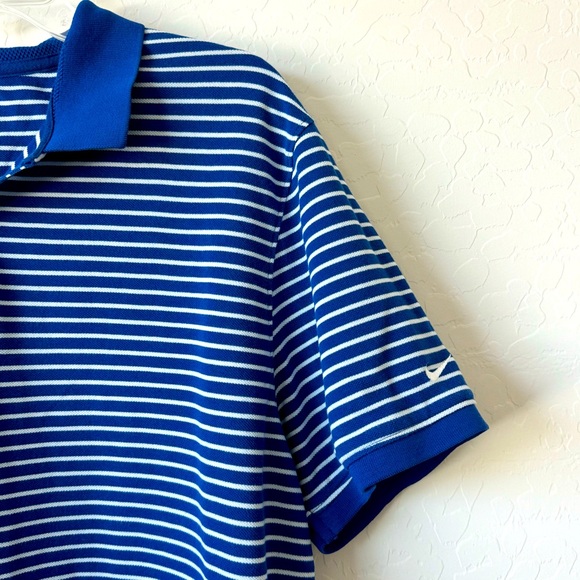NIKE Men's Golf Dri-Fit Blue Stripe Polo Shirt XL - Picture 6 of 7